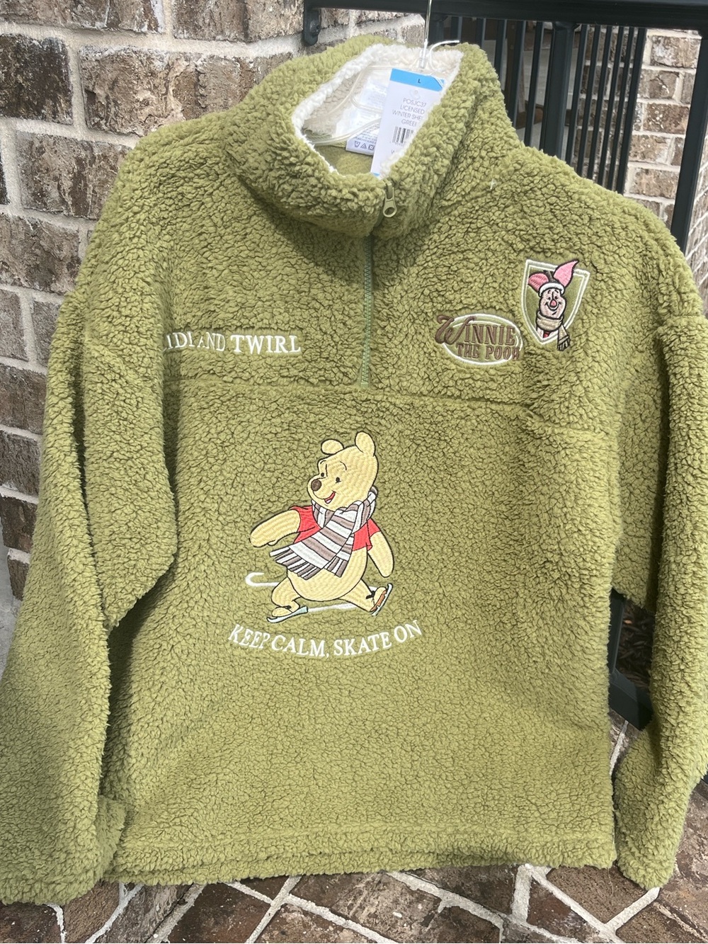 Winnie the Pooh Disney Cosy Green Sherpa Pullover